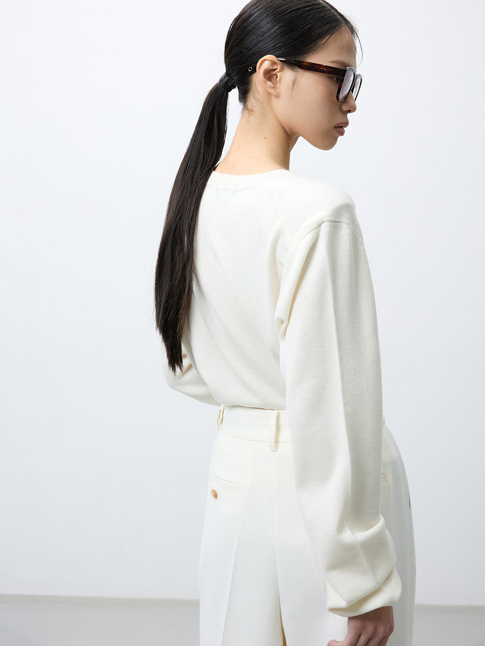 Merino wool v-neck jumper