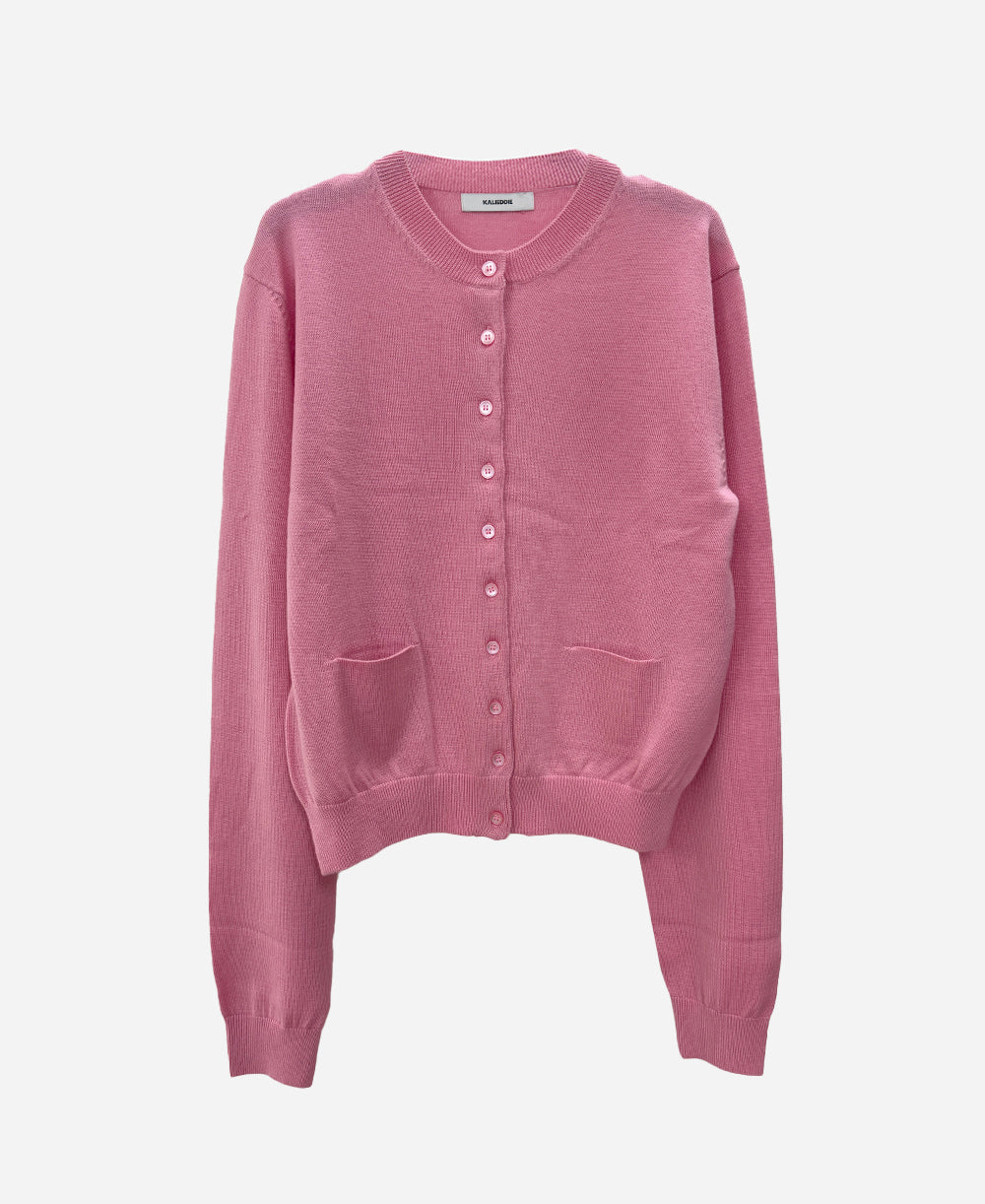 Merino wool round neck cardigan