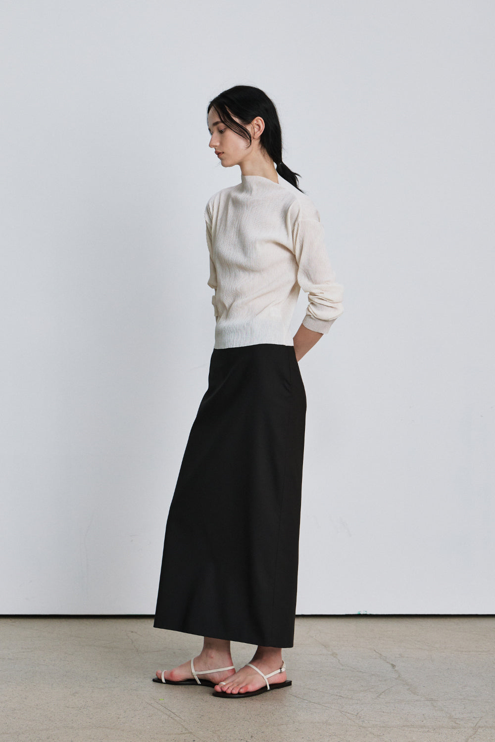 Paris pleats long sleeve t-shirt