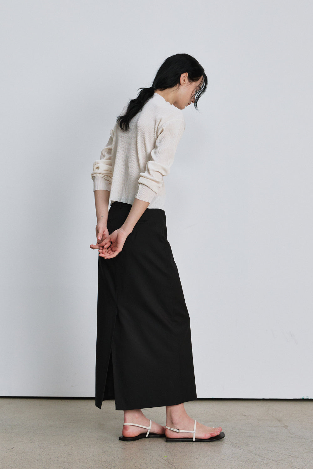Paris pleats long sleeve t-shirt
