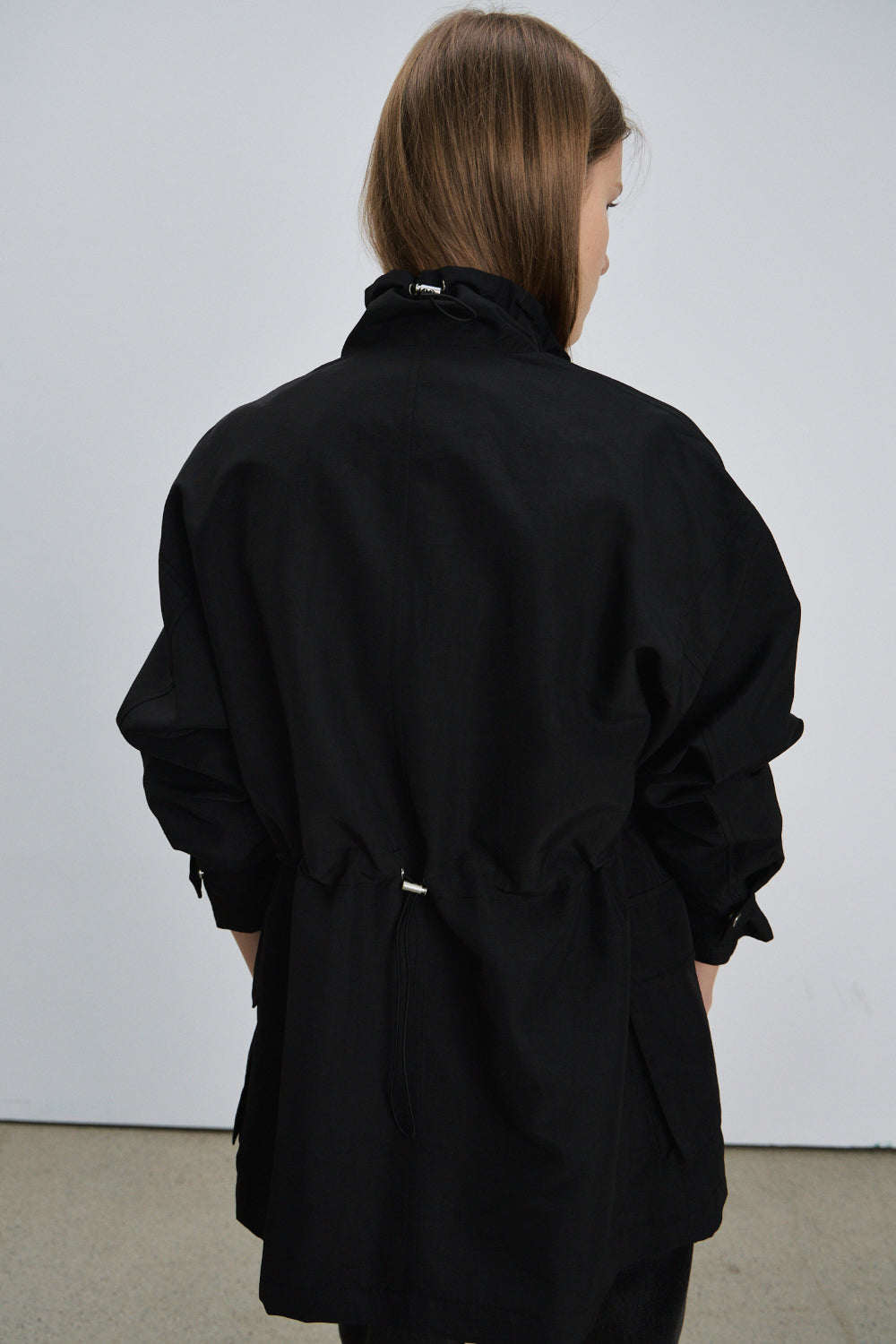 Pocket high neck coat