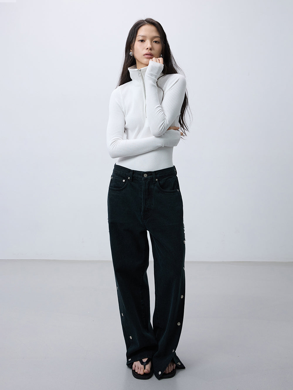 Black dot jeans