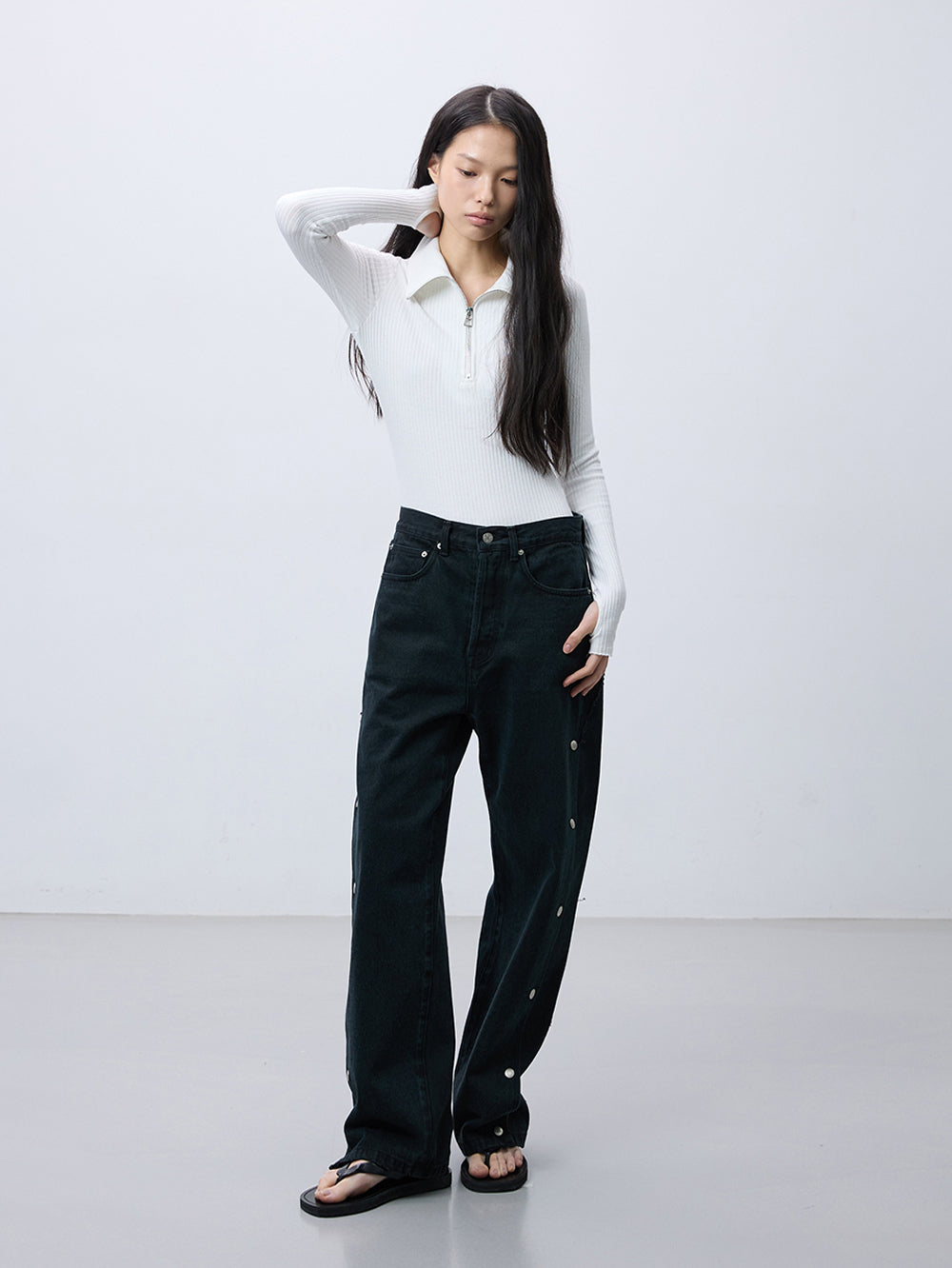 Black dot jeans