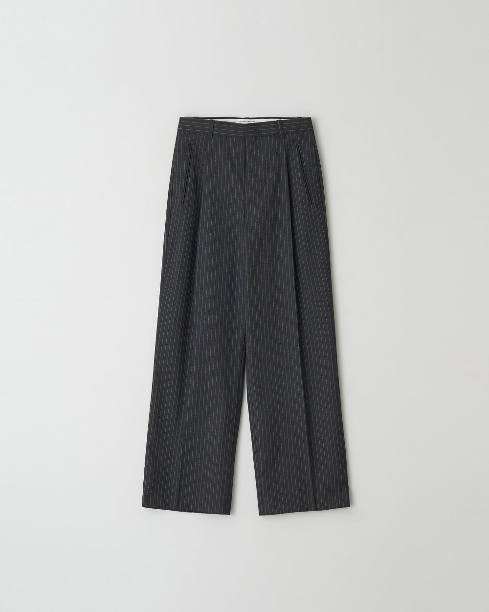 Stripe pocket one tuck pants
