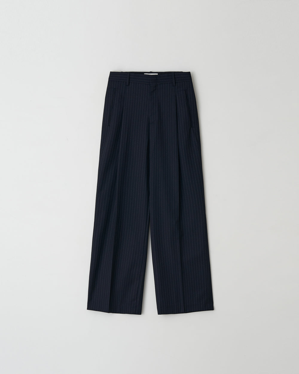 Stripe pocket one tuck pants