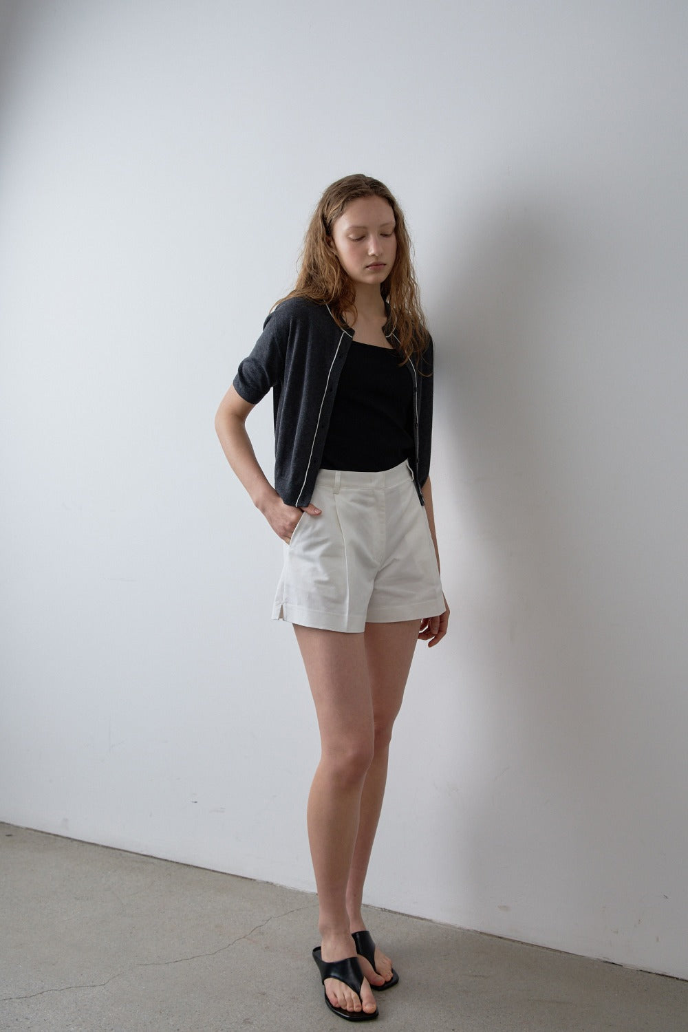 Two-Tone Silky Knit Cardigan