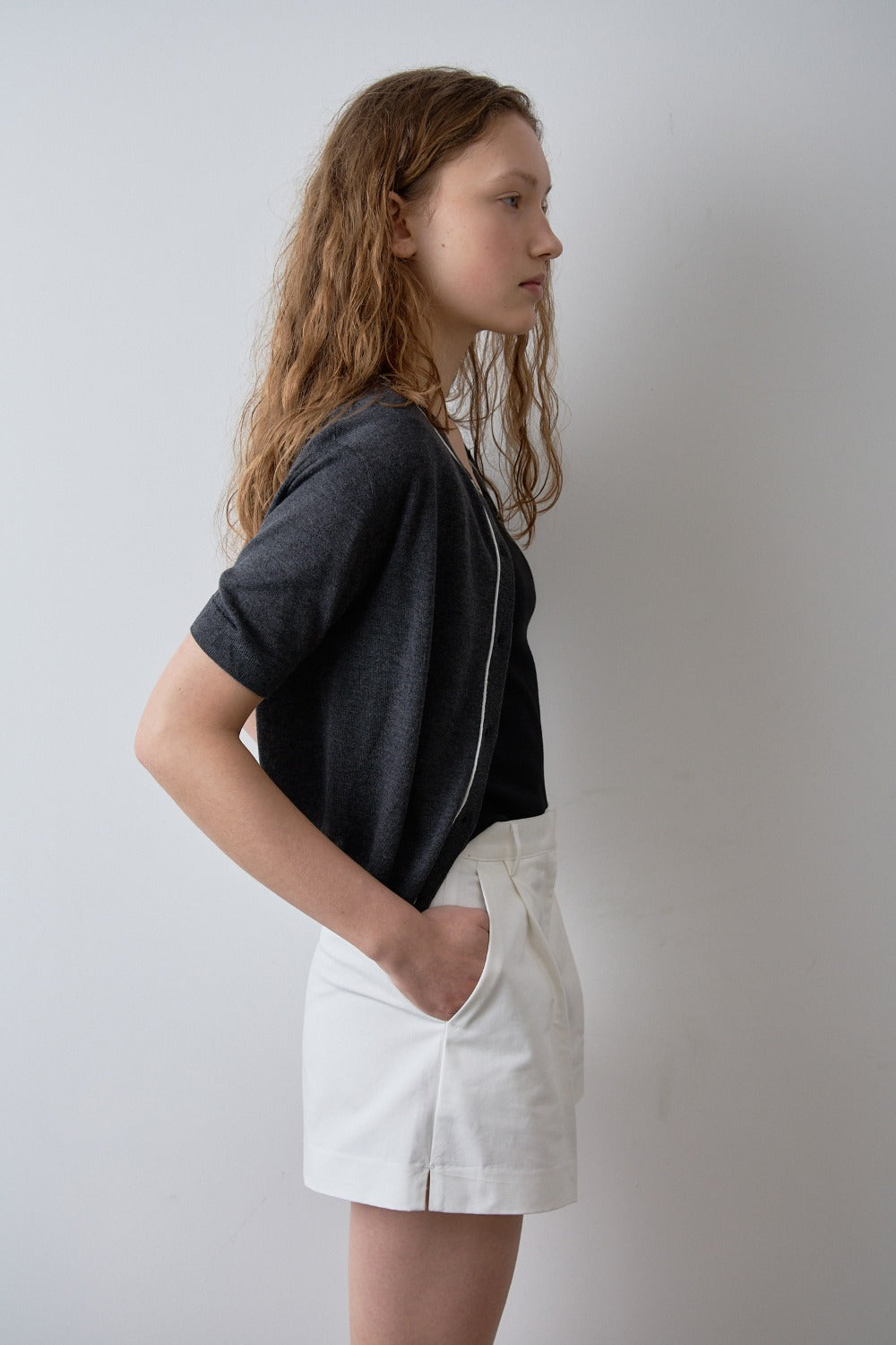 Two-Tone Silky Knit Cardigan