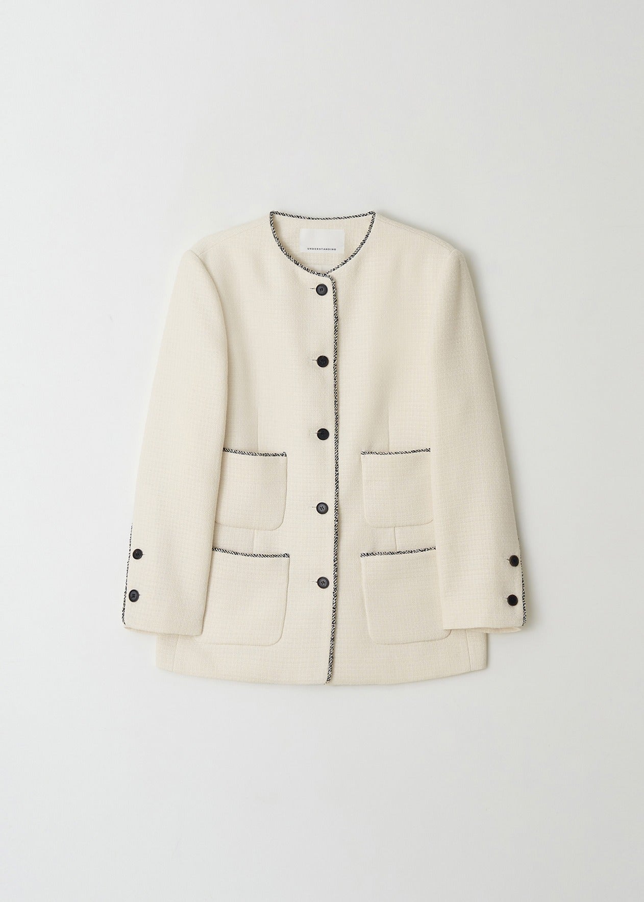 Contrast Trim Tweed Jacket