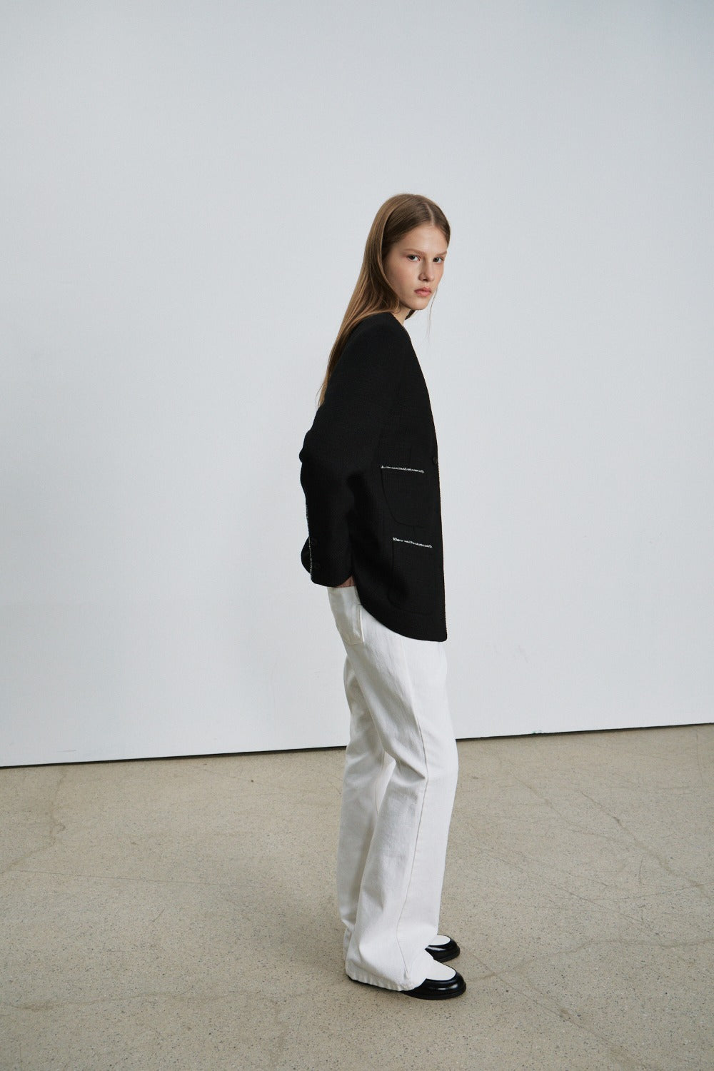 Contrast Trim Tweed Jacket