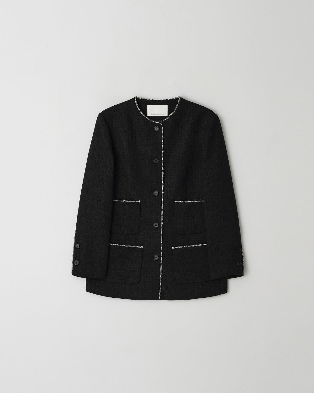 Contrast Trim Tweed Jacket