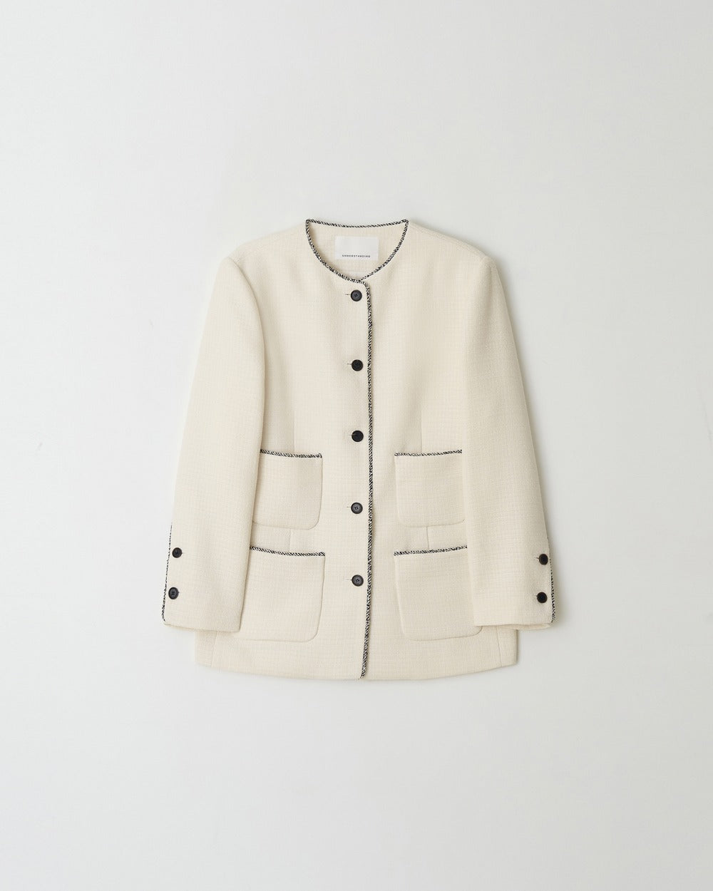 Contrast Trim Tweed Jacket