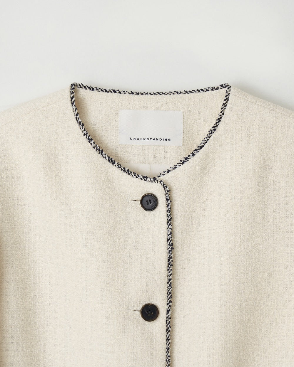 Contrast Trim Tweed Jacket