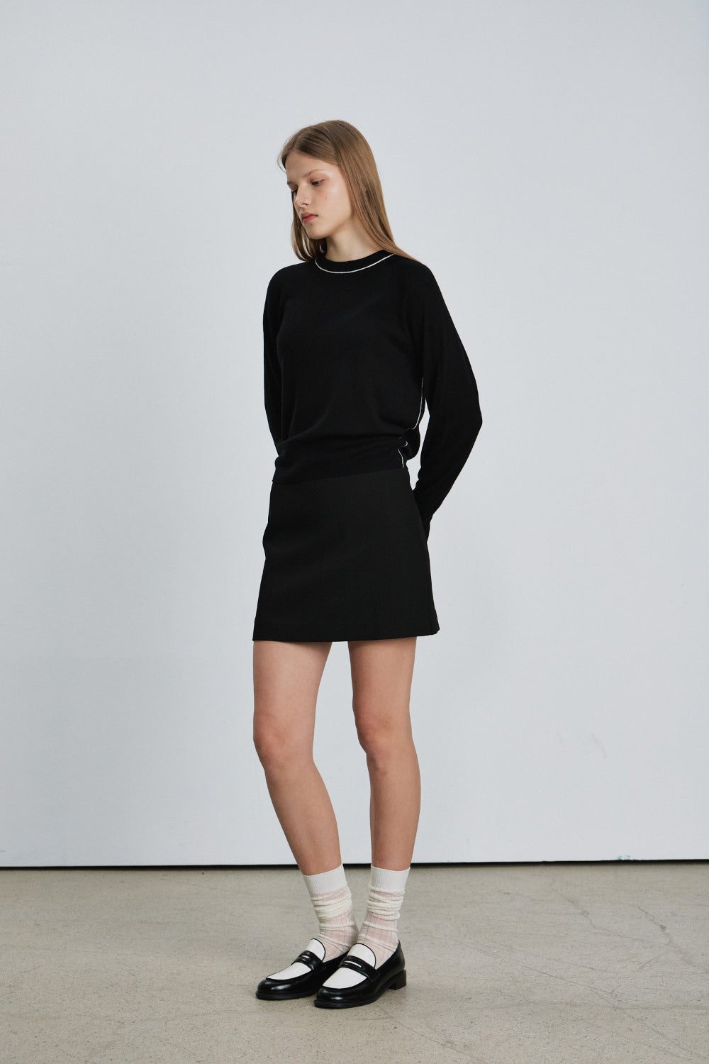 Two tone silky round knit
