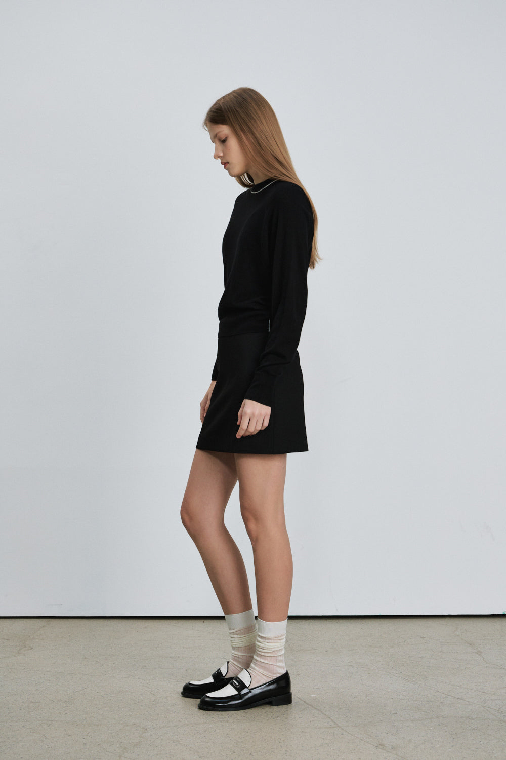 Two tone silky round knit