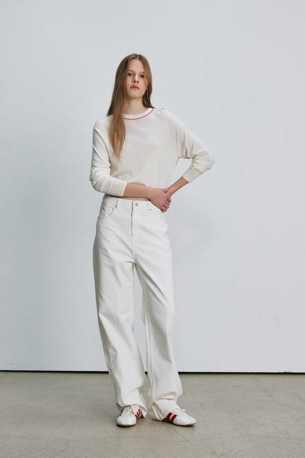Two tone silky round knit