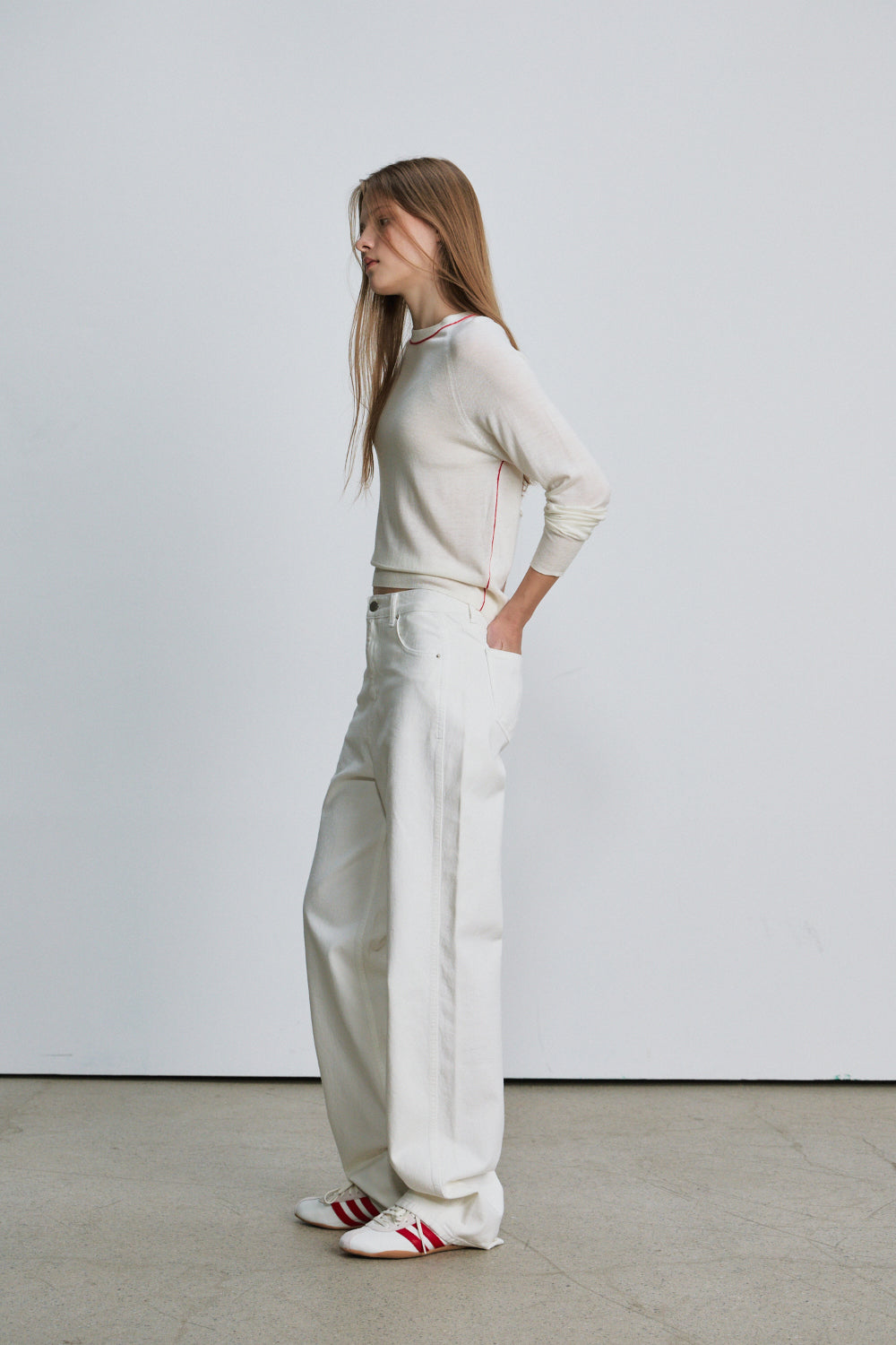 Two tone silky round knit