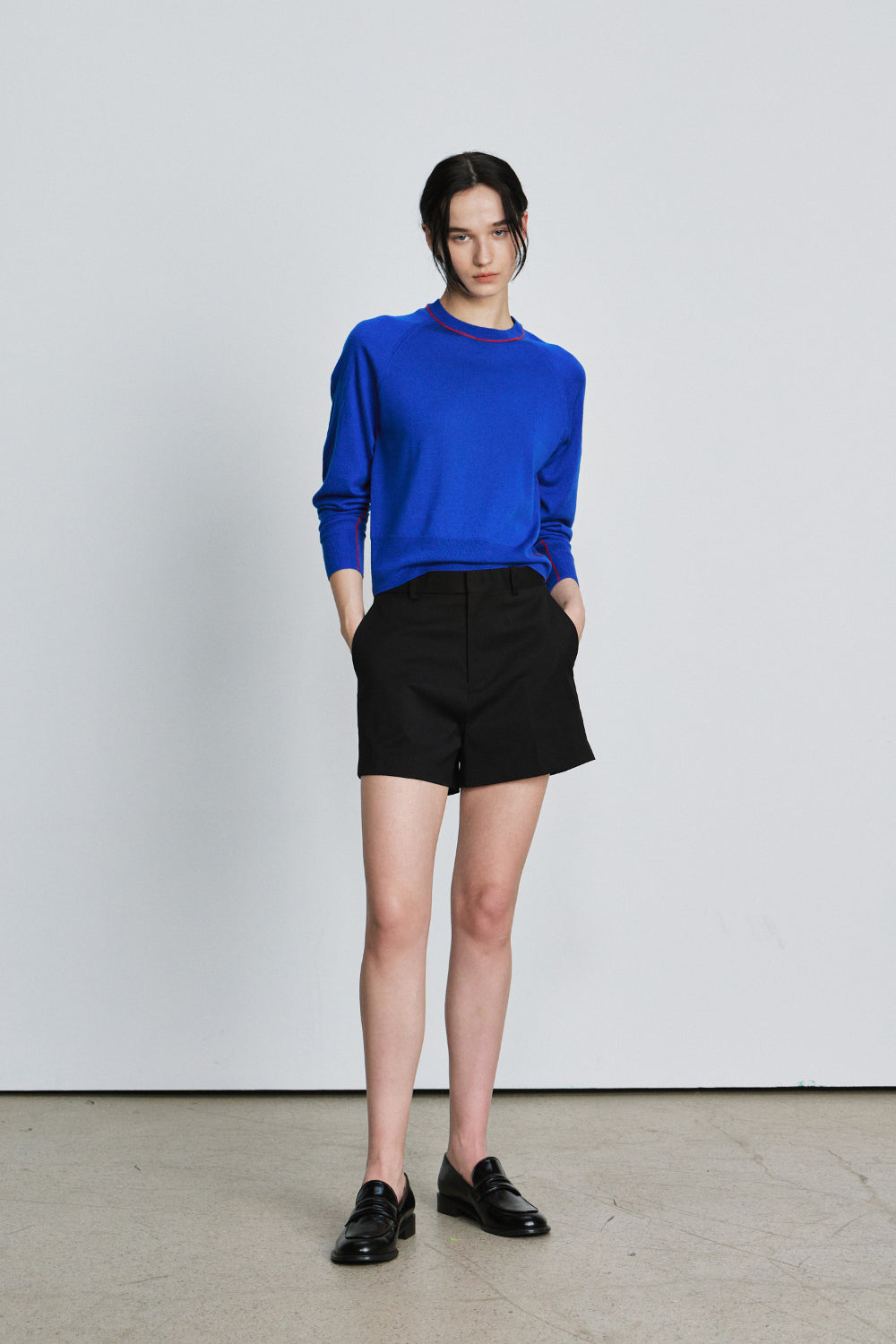 Two tone silky round knit