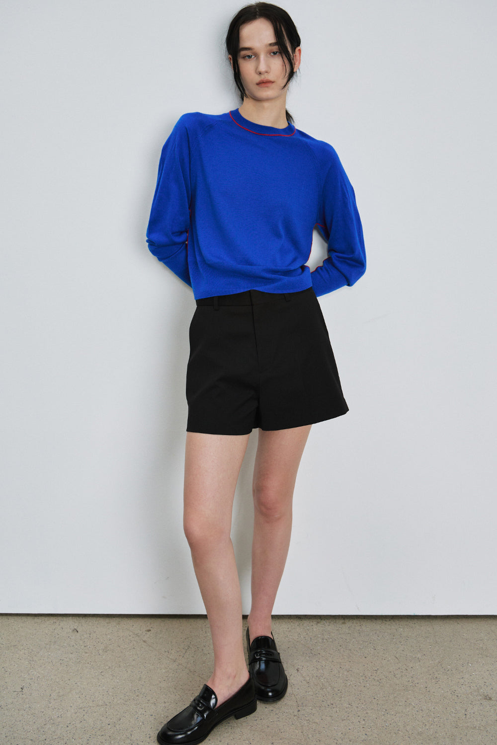 Two tone silky round knit