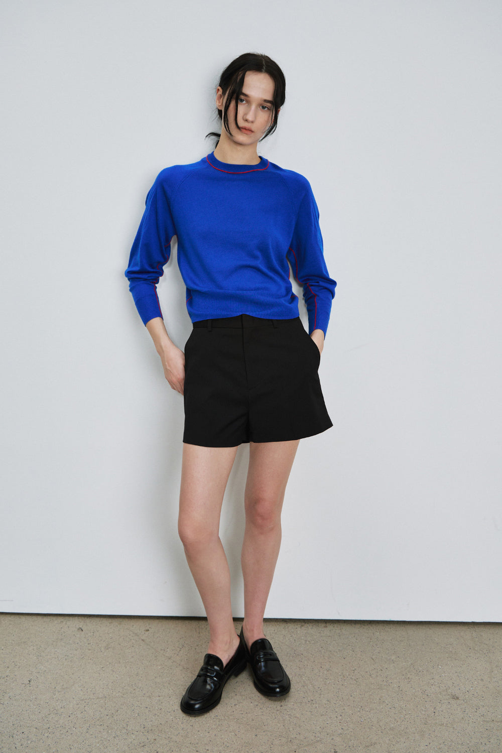 Two tone silky round knit
