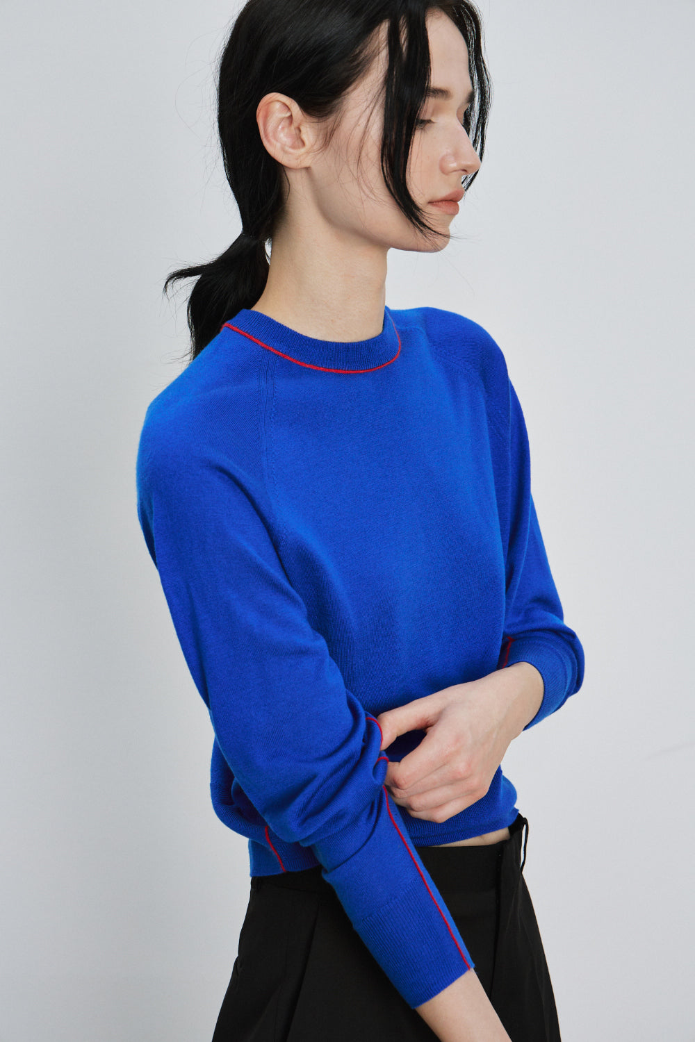 Two tone silky round knit