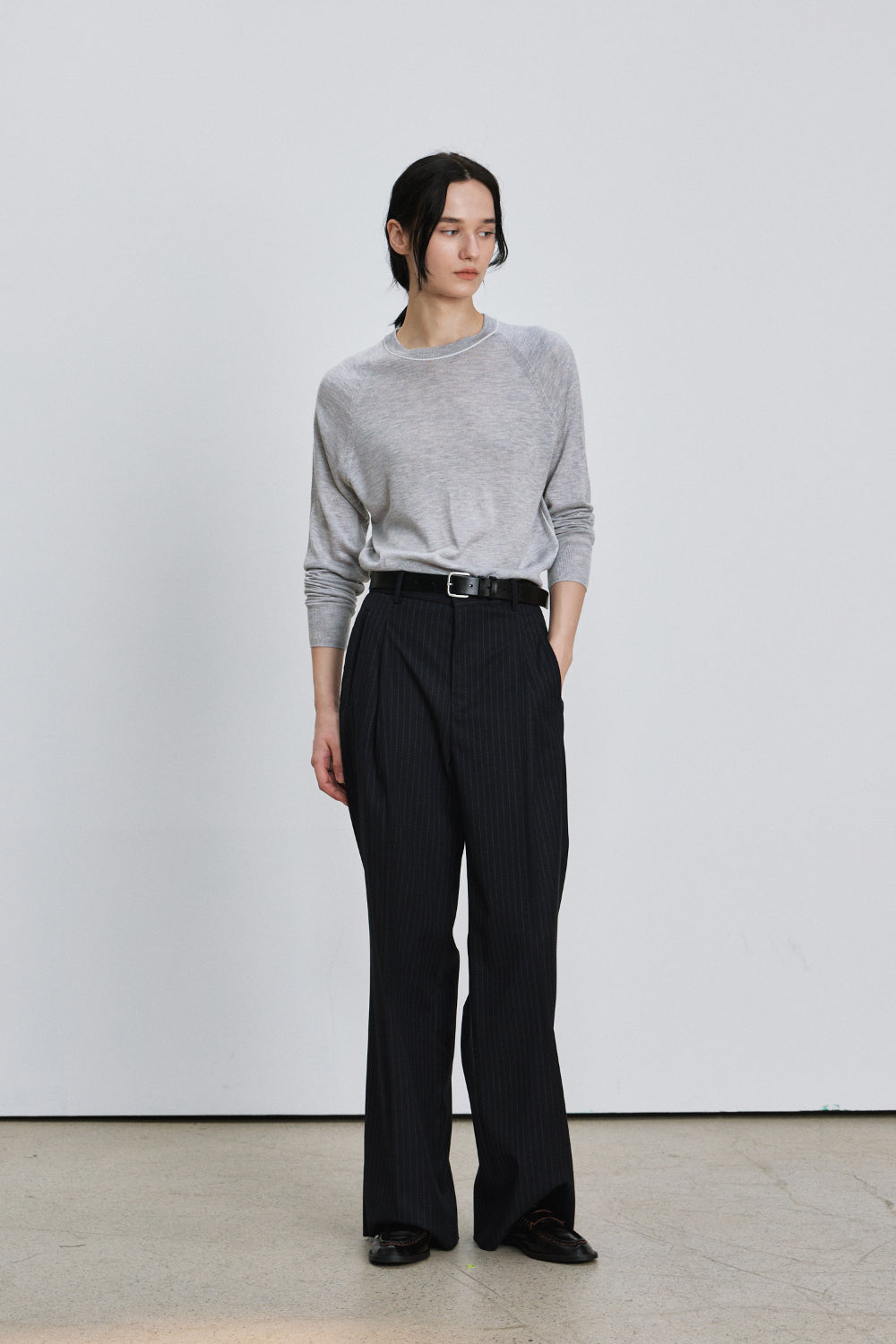 Two tone silky round knit