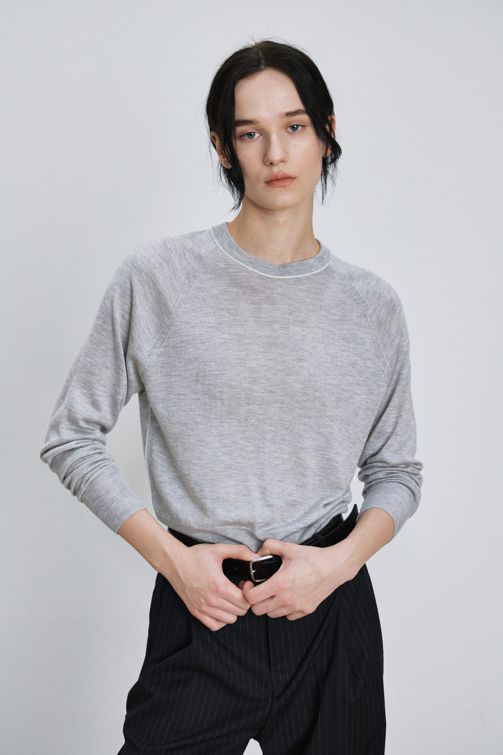 Two tone silky round knit