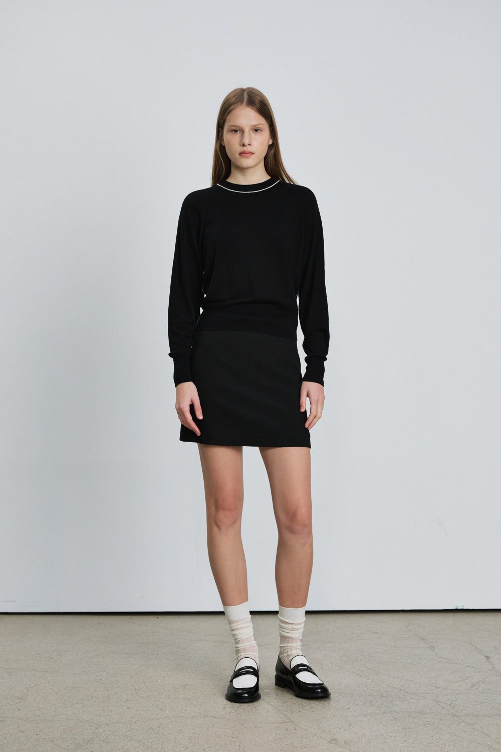 Two tone silky round knit