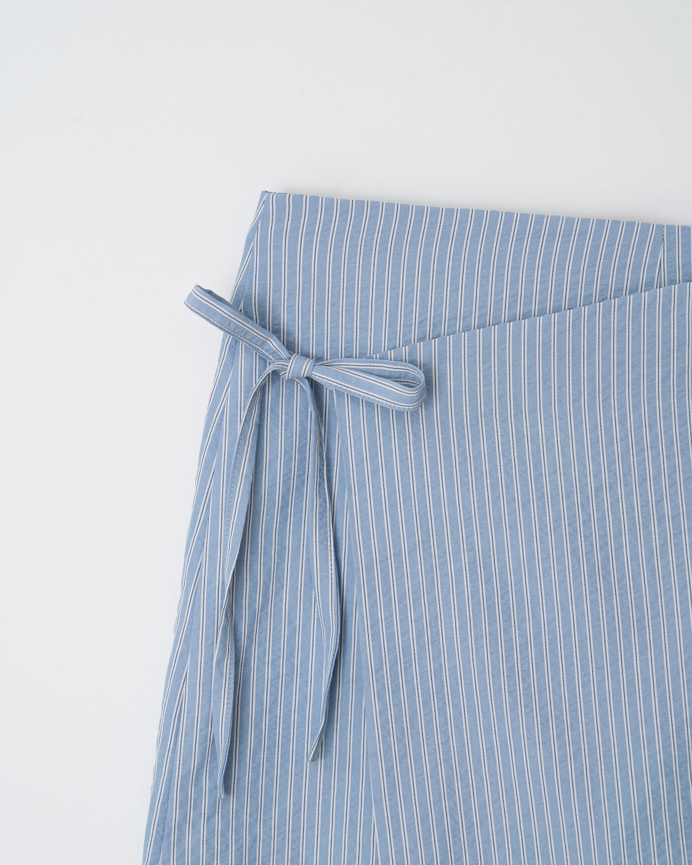 Striped Wrap Mini Skort Light Blue