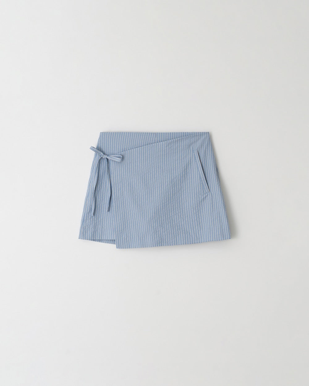 Striped Wrap Mini Skort White