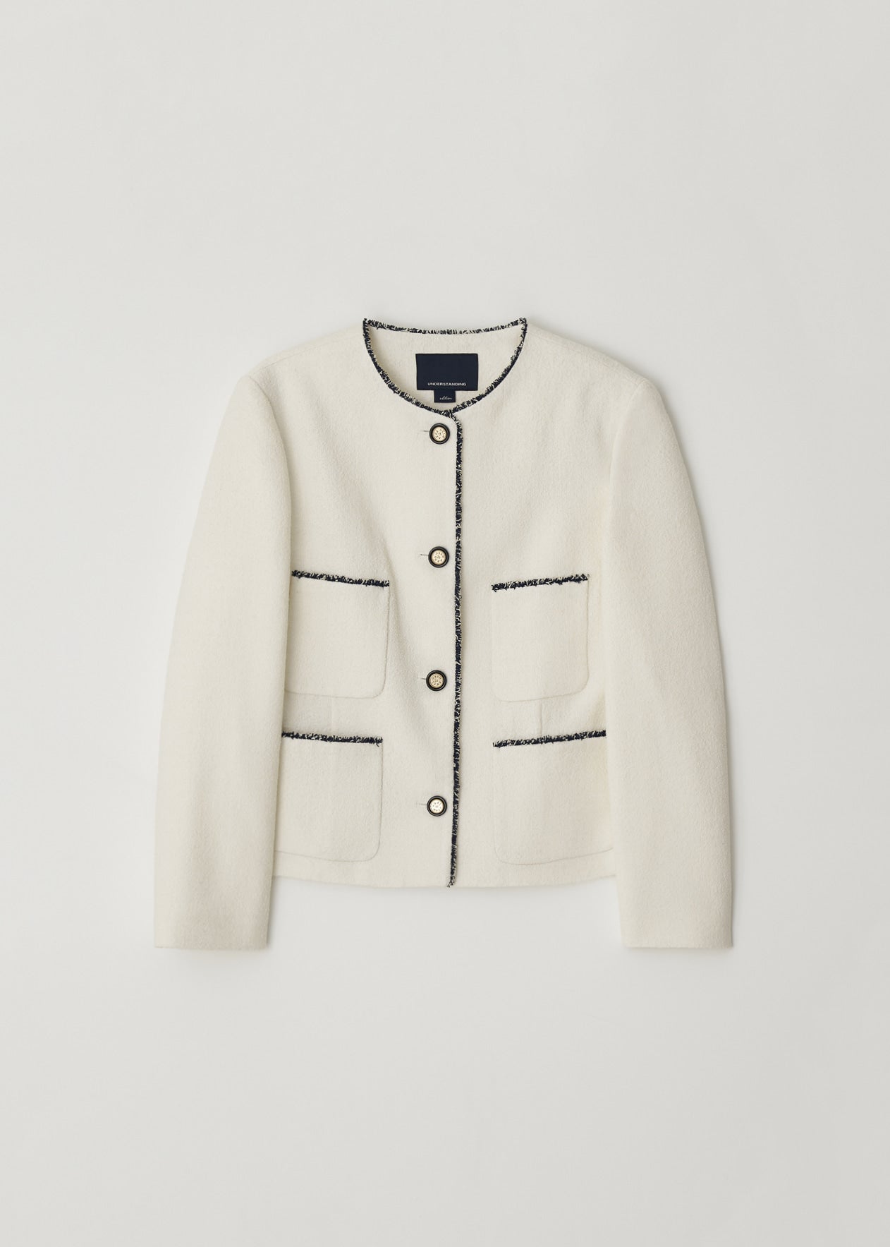 Contrast Trim Tweed Jacket