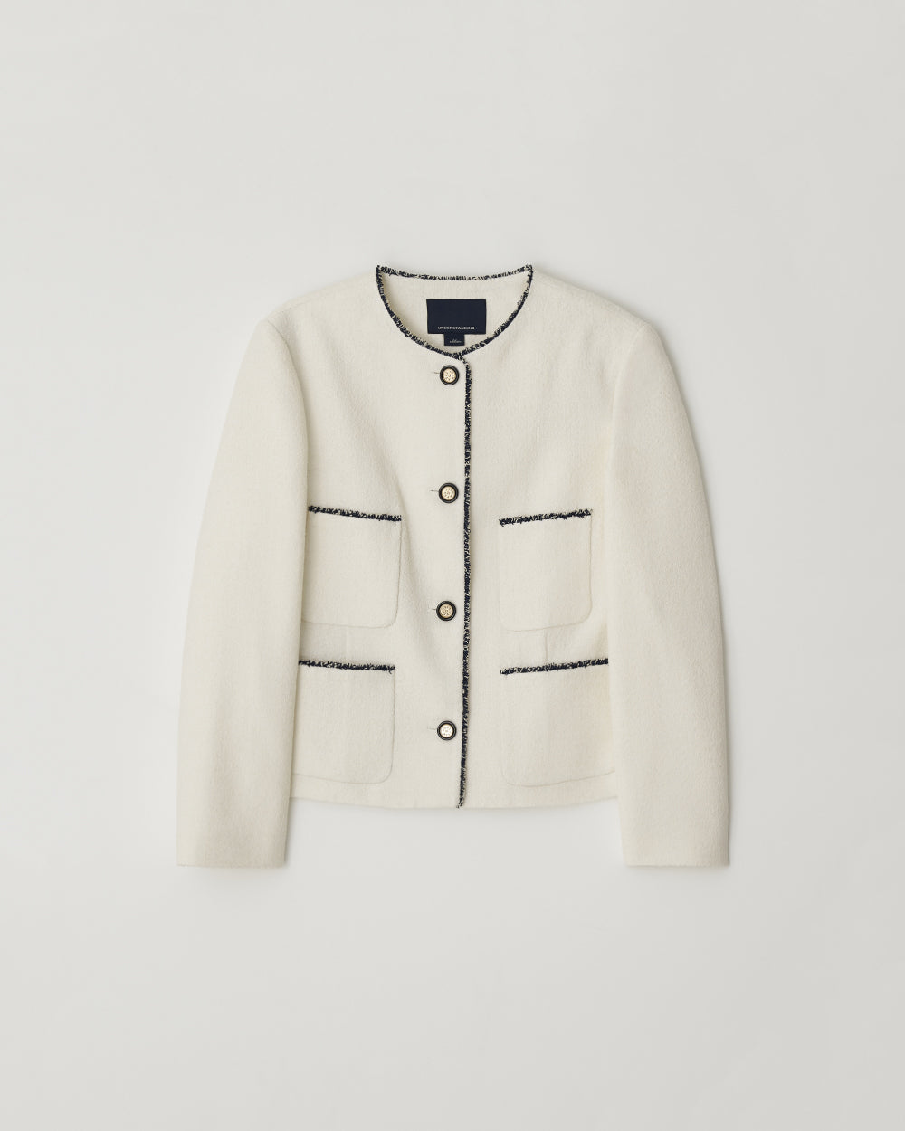 Contrast Trim Tweed Jacket