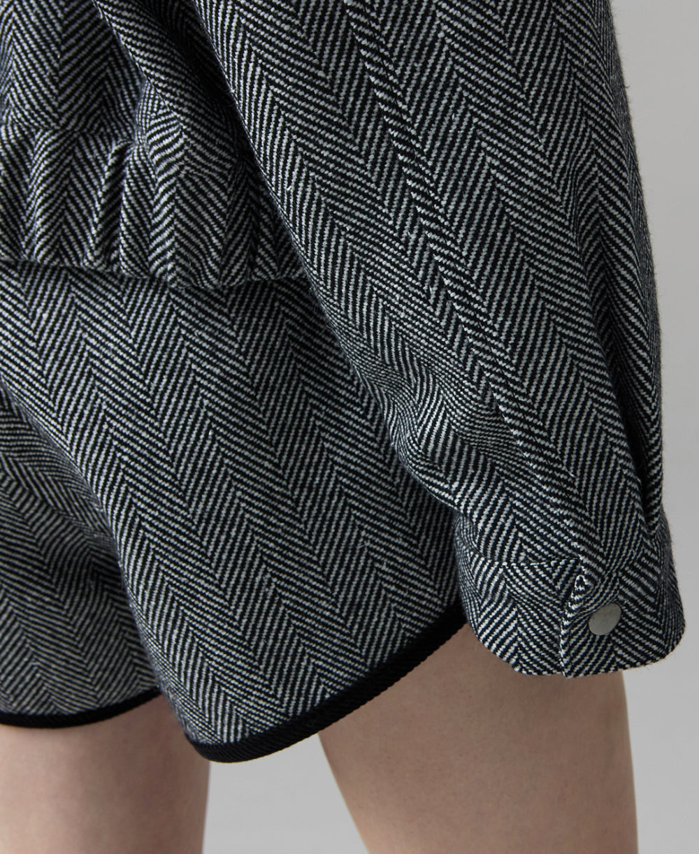 Herringbone bomber jacket & shorts