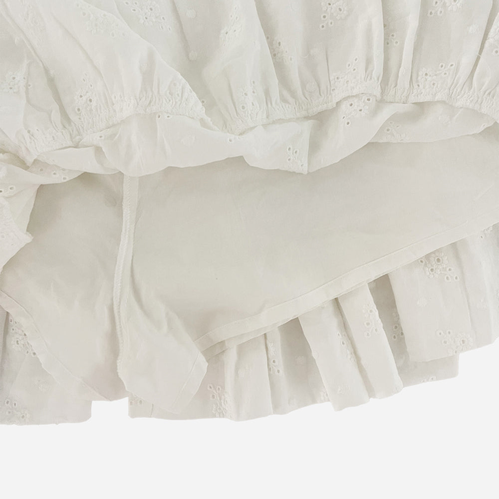 Eyelet flower tiered skirt