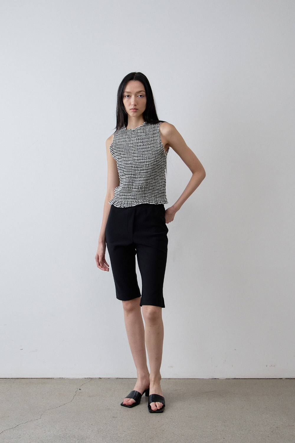 Biker slit banding pants