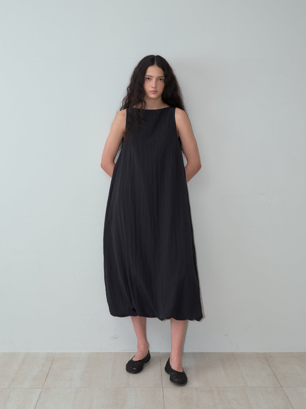 Bamboo Blend Cocoon Dress Dark Navy