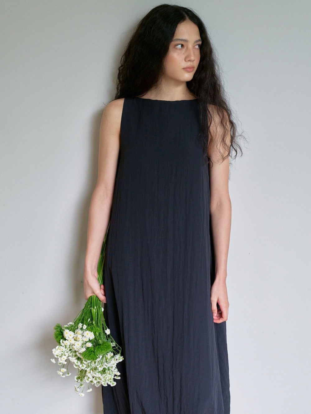 Bamboo Blend Cocoon Dress Dark Navy