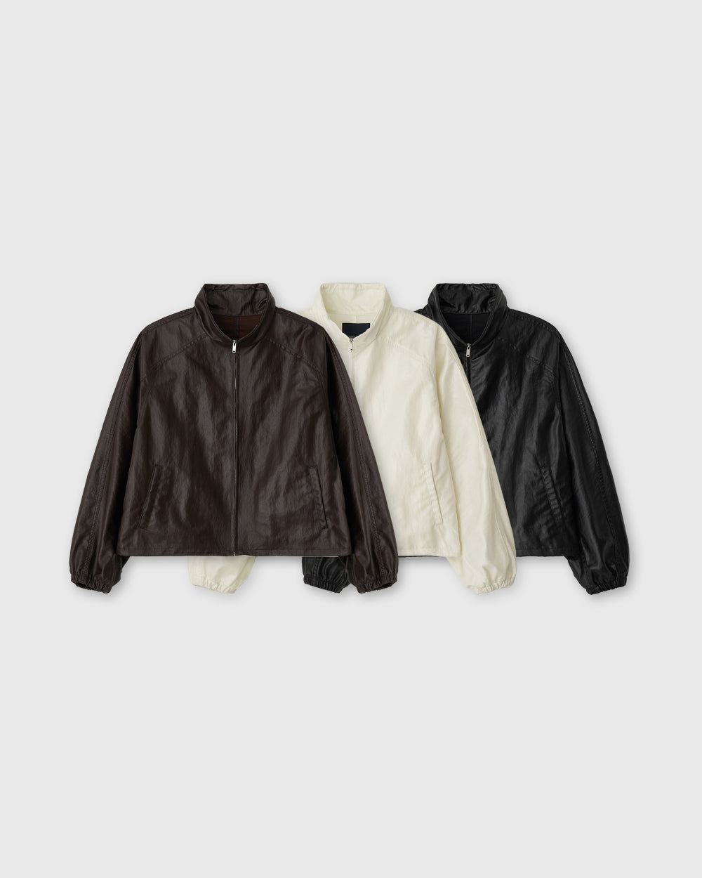Coated wind zip up
