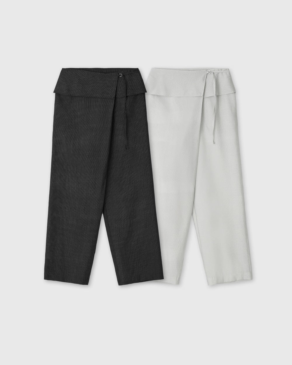Fold-Front Wide Trousers