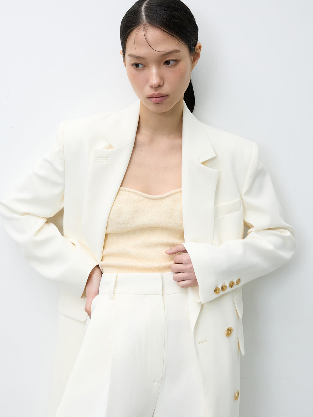 London maxi blazer cream