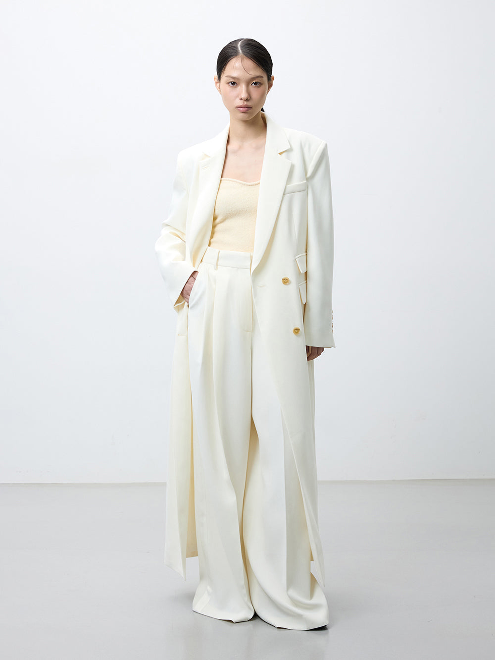London maxi blazer cream
