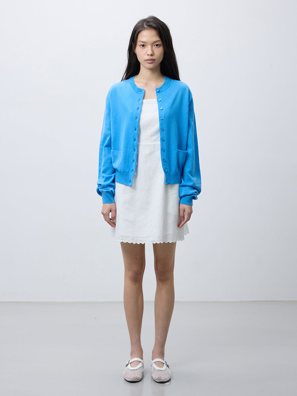 Merino wool round neck cardigan