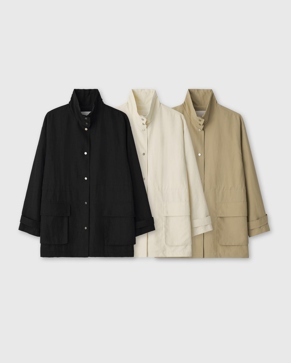 Pocket high neck coat