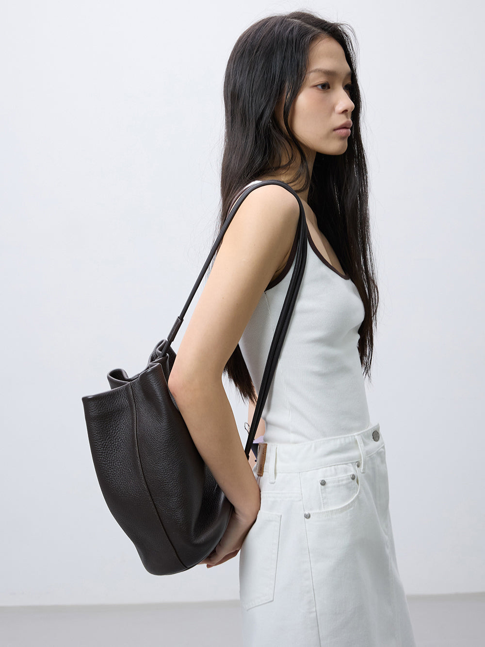 Real leather 14.7 backpack