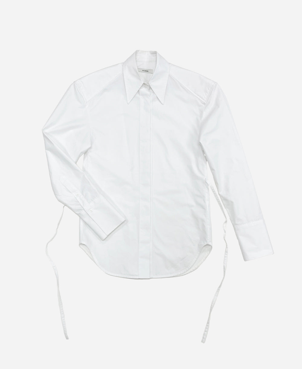 Shoulder padded slim shirt