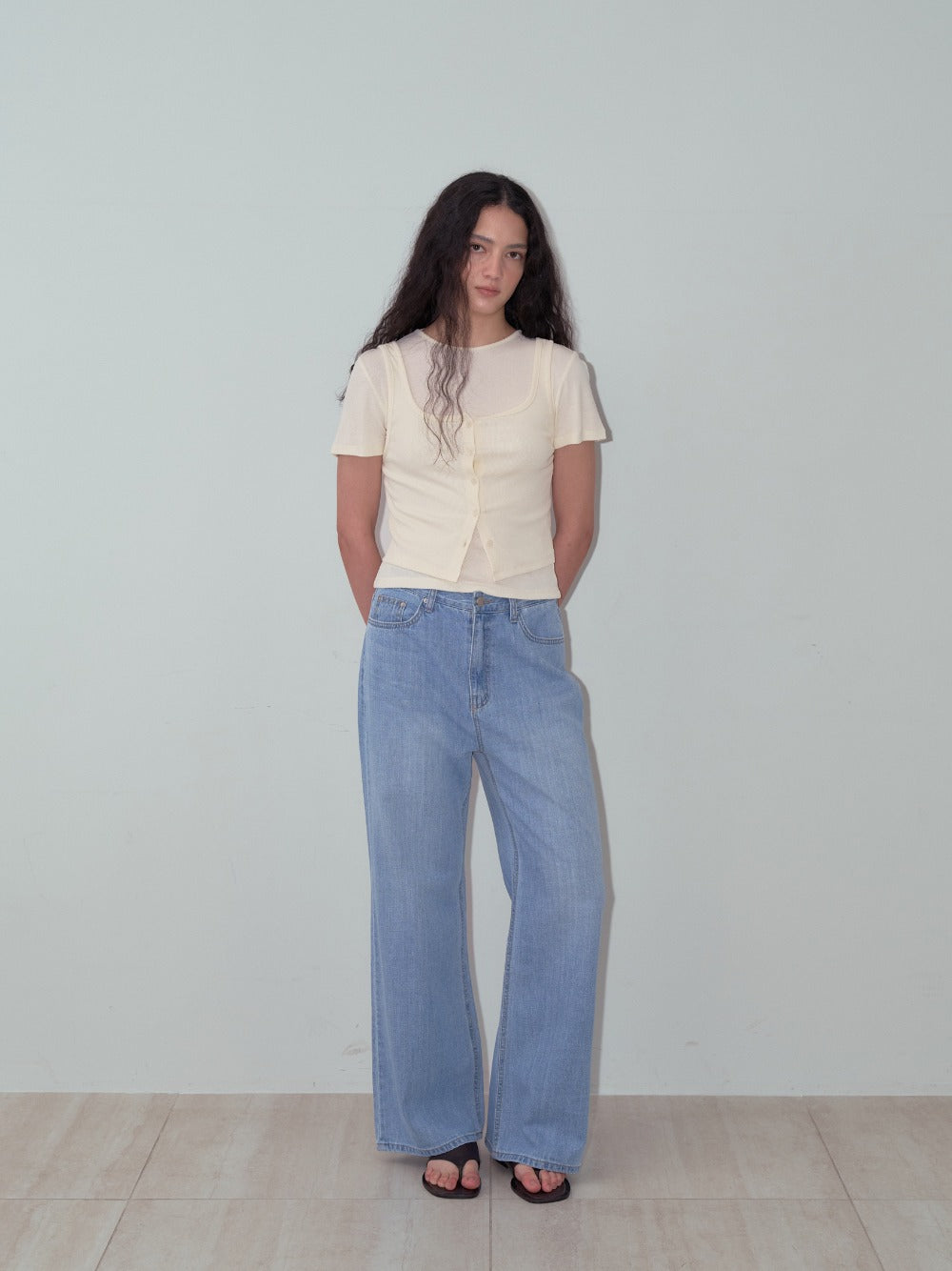 Layered Cotton Top Set Butter