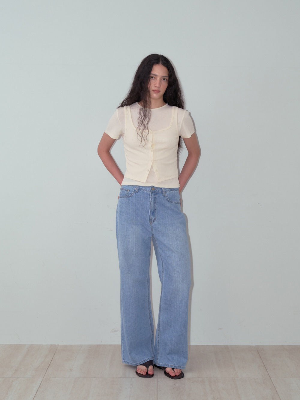 Layered Cotton Top Set Butter