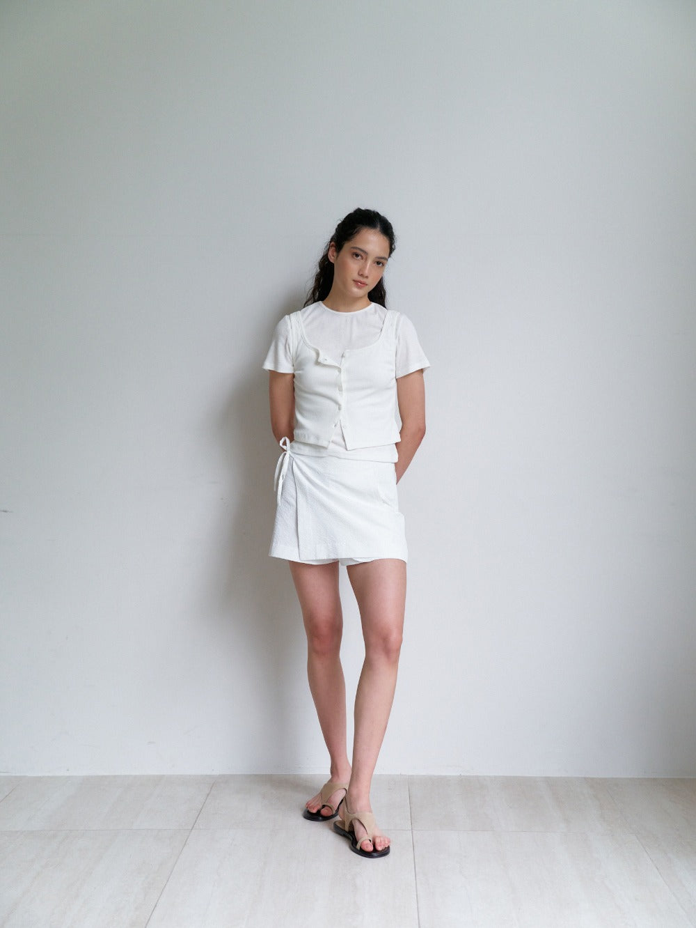 Layered Cotton Top Set Offwhite