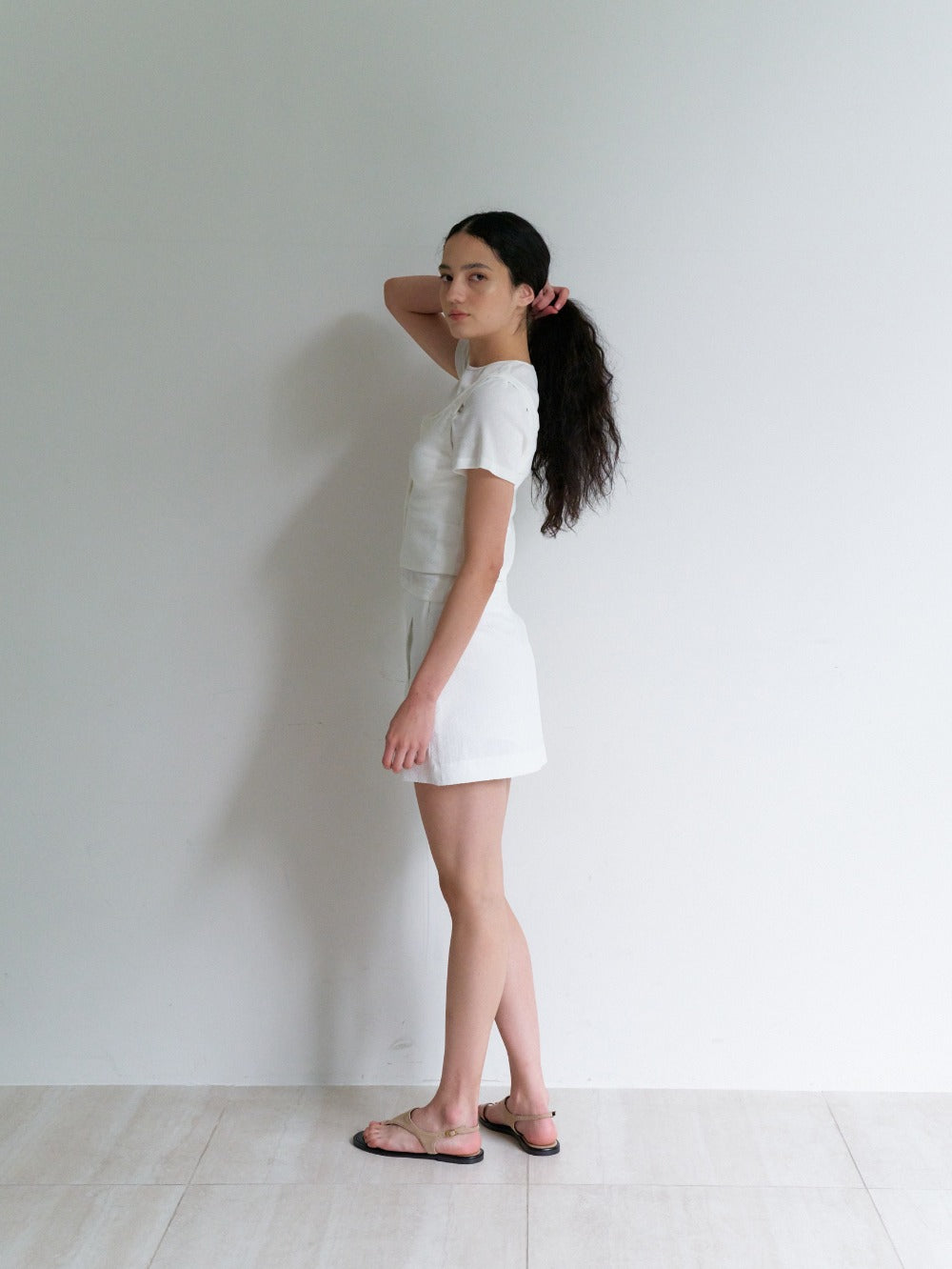 Layered Cotton Top Set Offwhite