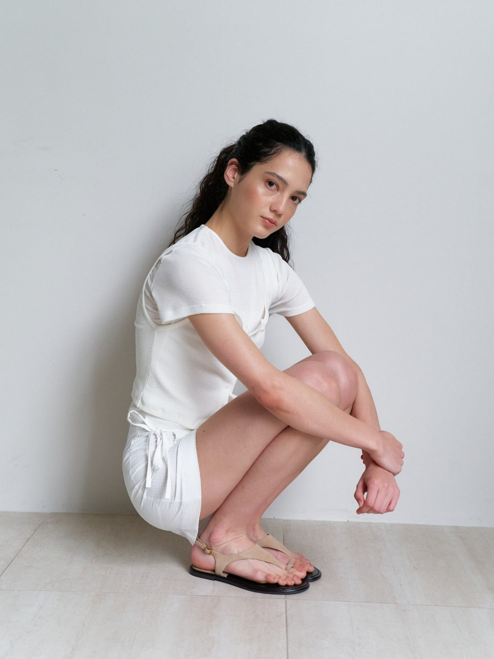 Layered Cotton Top Set Offwhite