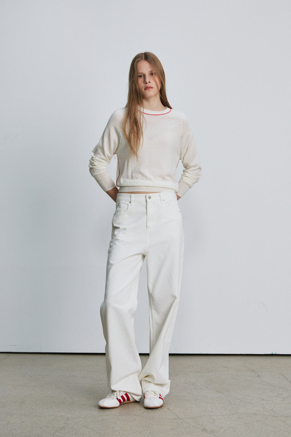 Two tone silky round knit